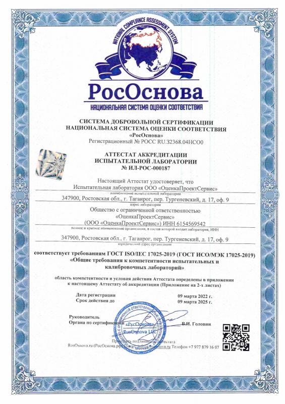 Аттестат Аккредитации Испытательной Лаборатории